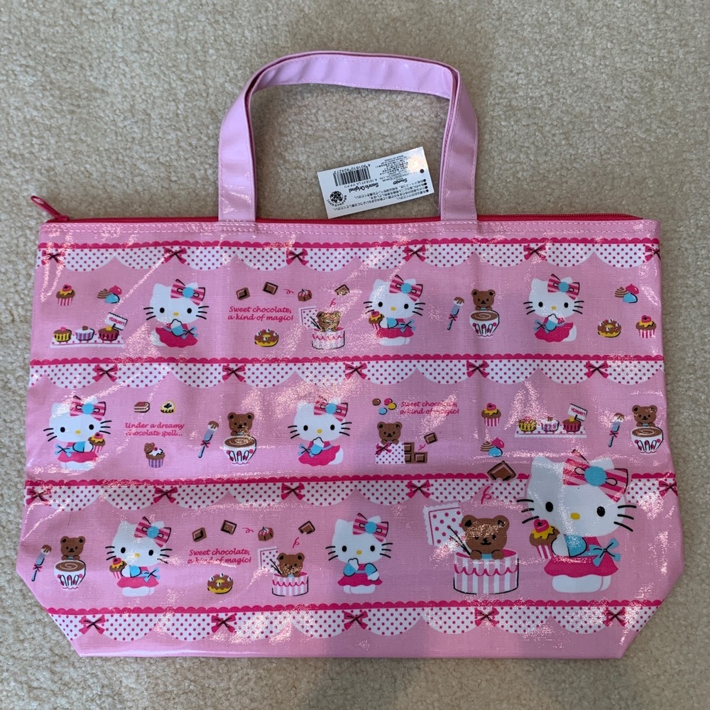 Hello Kitty zippered tote pink